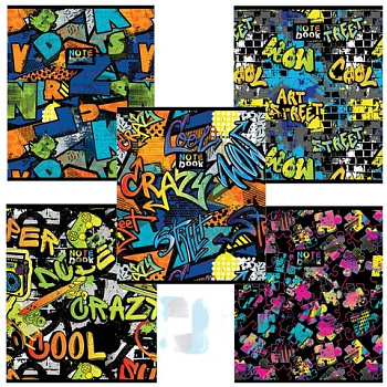 Тетрадь А5 48 л. ПЗБМ, скоба, клетка, выборочный TWIN лак, "Сити-Арт" (5 видов), 028992