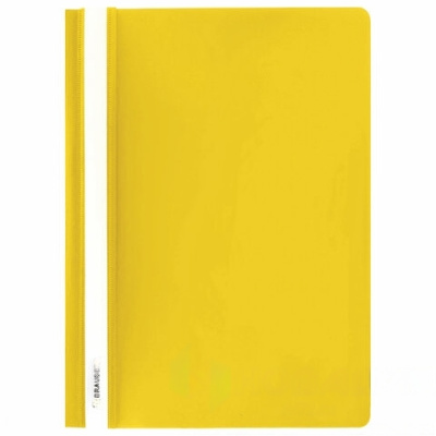 Скоросшиватель пластиковый BRAUBERG, А4, 130/180 мкм, желтый, 228671