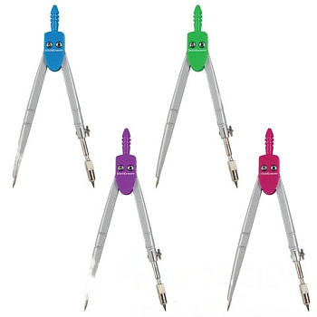 Циркуль ERICH KRAUSE "School", 120 мм, туба, ассорти, дисплей, 31526