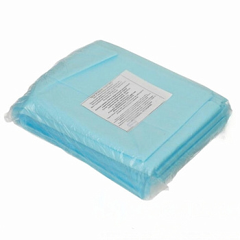 Простыни одноразовые ГЕКСА нестерильные, комплект 10 шт., 70х200 см, спанбонд 25 г/м2, голубые