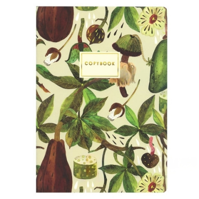 Тетрадь B5 (179x250 мм), 60 листов, BRUNO VISCONTI сшивка, клетка, Soft Touch, фольга, бежевая бумага 70 г/м, "БАОБАБ", 7-60-001/11