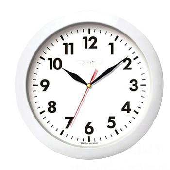 Часы настенные TROYKA 11110118, круг, белые, белая рамка, 29х29х3,5 см