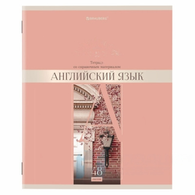 Тетрадь предметная "DELIGHT" 48 л., обложка картон, АНГЛИЙСКИЙ ЯЗЫК, клетка, BRAUBERG, 404570
