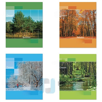 Тетрадь А5, 48 л., STAFF, клетка, офсет №2 ЭКОНОМ, обложка картон, "ВРЕМЕНА ГОДА", 402323