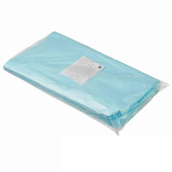 Простыни одноразовые ГЕКСА нестерильные, комплект 20 шт. 70х80 см, спанбонд ламинированный 40 г/м2, голубые