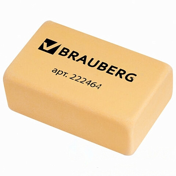 Ластик BRAUBERG "Der Grosse", 40х25х15 мм, бежевый, супермягкий, прямоугольный, 222464