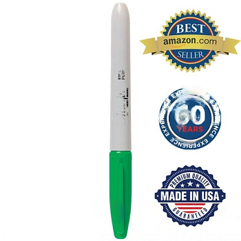 Маркер перманентный SHARPIE (США) ЗЕЛЕНЫЙ, "Fine", круглый наконечник, 1 мм, S0810960