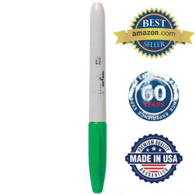 Маркер перманентный SHARPIE (США) ЗЕЛЕНЫЙ, "Fine", круглый наконечник, 1 мм, S0810960