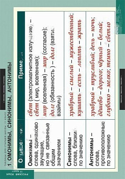 Комплект плакатов Русский язык. Таблицы для старшей школы 11 кл.