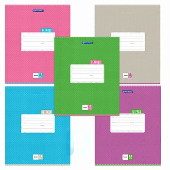 Тетрадь 12 л. BRAUBERG, линия, обложка картон, ТОЧКИ, 103027