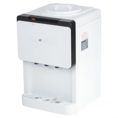 Кулер для воды SONNEN TSE-02, настольный, НАГРЕВ/ОХЛАЖДЕНИЕ ЭЛЕКТРОННОЕ, 3 крана, белый/черный, 453976