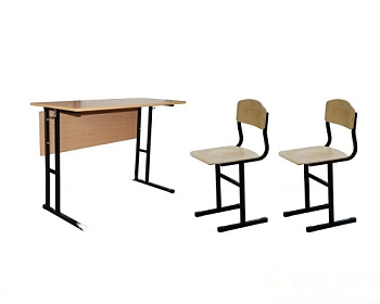 Комплект ученической мебели двухместный Бюджет, регулируемый