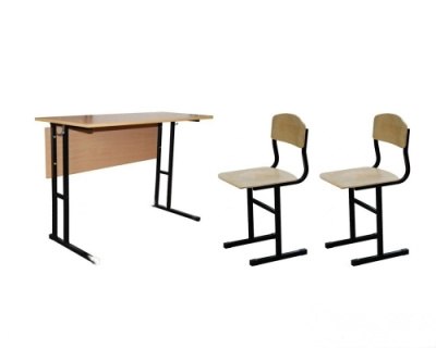 Комплект ученической мебели двухместный Бюджет, регулируемый