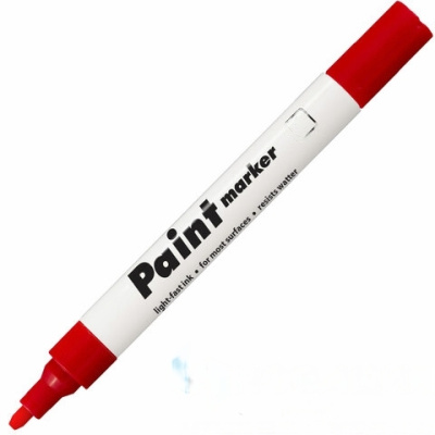 Маркер-краска лаковый (paint marker) КРАСНЫЙ CENTROPEN, скошенный наконечник, 1-5 мм, 9100, 5 9100 9904