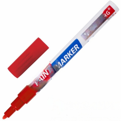 Маркер-краска лаковый EXTRA (paint marker) 2 мм, КРАСНЫЙ, УСИЛЕННАЯ НИТРО-ОСНОВА, BRAUBERG, 151969