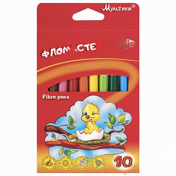 Фломастеры ГАММА "Мультики", 10 цветов, вентилируемый колпачок, картонная упаковка, 180319_04