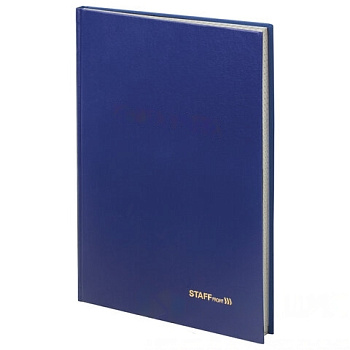 Книга учета 96 л., клетка, твердая, бумвинил, типографский блок, А4 (200х290 мм), STAFF, 130214