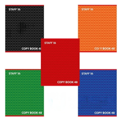 Тетрадь А5, 48 л., STAFF, линия, офсет №2 ЭКОНОМ, обложка картон, "КОНСТРУКТИВ", 402786