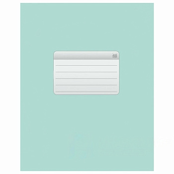 Тетрадь А5, 48 л., HATBER-ECO скоба, офсет №2 ЭКОНОМ, клетка, обложка мелованная бумага, "Зеленая", 48Т5D1, 48Т5D1_27731