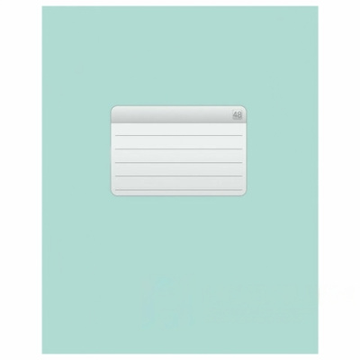 Тетрадь А5, 48 л., HATBER-ECO скоба, офсет №2 ЭКОНОМ, клетка, обложка мелованная бумага, "Зеленая", 48Т5D1, 48Т5D1_27731