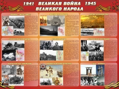 Стенд Великая война Великого народа (9 блоков), 1,6х1,2 м