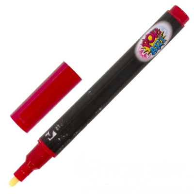 Маркер меловой "POP-ART" КРАСНЫЙ, 3,5 мм, стираемый, для гладких поверхностей, BRAUBERG, 151521