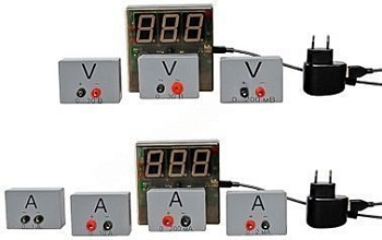 Набор датчиков силы тока и напряжения с независимой индикацией (амперметр и вольтметр дем.)