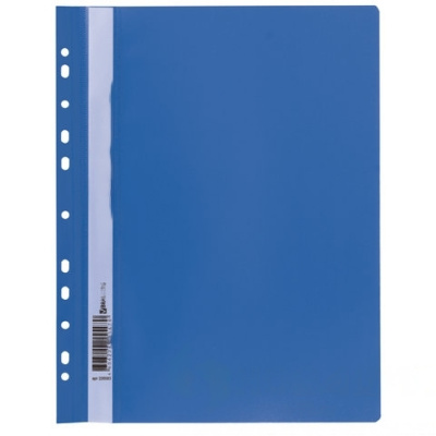 Скоросшиватель пластиковый с перфорацией BRAUBERG, А4, 140/180 мкм, синий, 226583