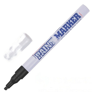 Маркер-краска лаковый (paint marker) MUNHWA "Slim", 2 мм, ЧЕРНЫЙ, нитро-основа, алюминиевый корпус, SPM-01