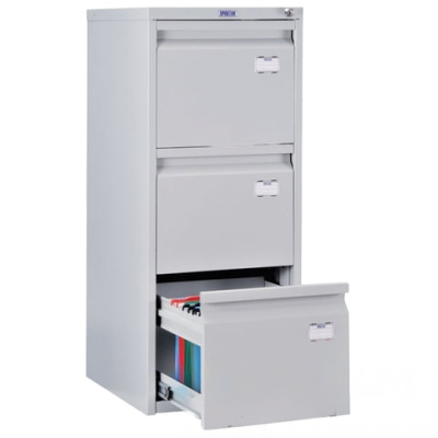 Шкаф картотечный ПРАКТИК "A-43", 995х408х485 мм, 3 ящика для 126 подвесных папок, формат папок A4 (БЕЗ ПАПОК)