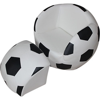 Кресло детское с пуфом Футбольный мяч