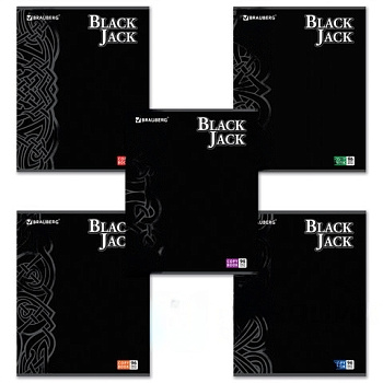 Тетрадь А5, 96 л., BRAUBERG, клетка, выборочный лак, БЛЭК ДЖЭК, 401848