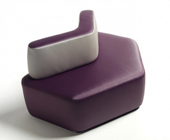 Секция двухместная Кросс, 1350х1040х760 мм (выгнутая спинка)