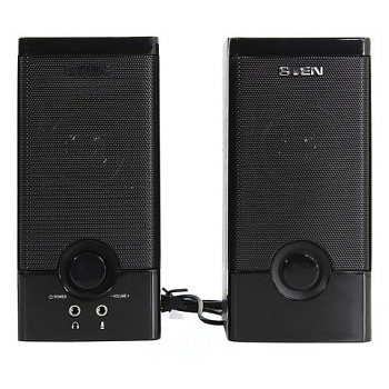 Колонки компьютерные SVEN SPS-603, 2.0, 2х3 Вт, дерево, черные, SV-015183