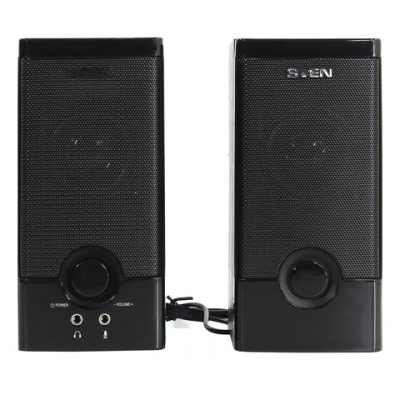 Колонки компьютерные SVEN SPS-603, 2.0, 2х3 Вт, дерево, черные, SV-015183