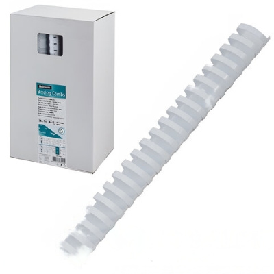 Пружины пластиковые для переплета, КОМПЛЕКТ 50 шт., 38 мм (для сшивания 281-340 л.), белые, FELLOWES, FS-53494