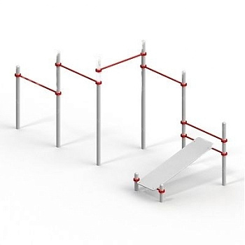 Спортивный комплекс 5 турников, скамья для пресса