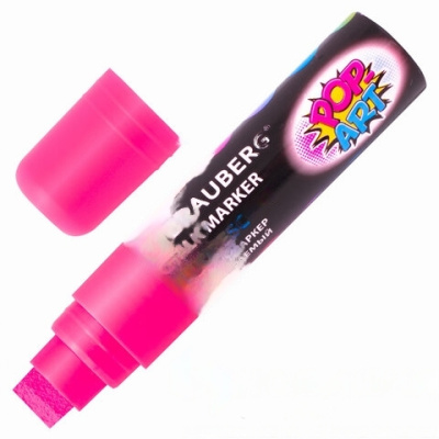 Маркер меловой "POP-ART" РОЗОВЫЙ, 15 мм, стираемый, для гладких поверхностей, BRAUBERG, 151540