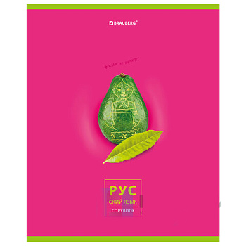 Тетрадь предметная "AVOCADO" 48 л., глянцевый лак, РУССКИЙ ЯЗЫК, линия, подсказ, BRAUBERG, 404282