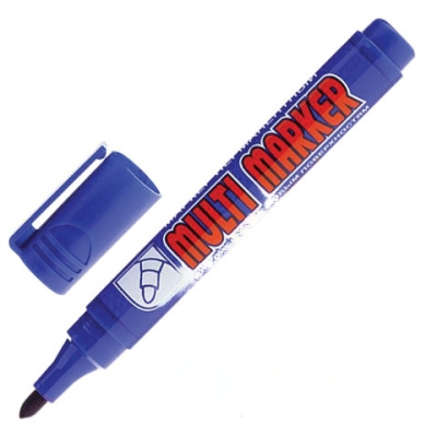 Маркер перманентный (нестираемый) CROWN "Multi Marker", СИНИЙ, круглый наконечник, 3 мм, CPM-800