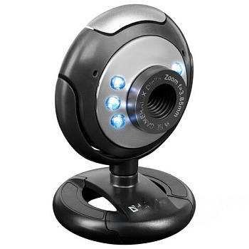 Веб-камера DEFENDER C-110, 0,3 Мп, микрофон, USB 2.0/1.1+3.5 мм jack, подсветка, регулируемое крепление, черная, 63110