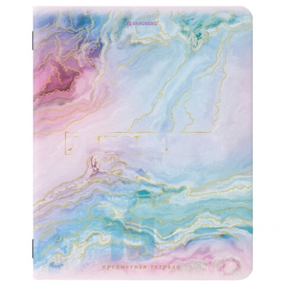 Тетрадь предметная "PASTEL" 48 л., SoftTouch, фольга, ЛИТЕРАТУРА, линия, BRAUBERG, 404317