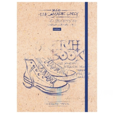 Скетчбук, белая бумага 100 г/м2, 145х205 мм, 80+50 л. (гребень + склейка), "Чернила", 80-50Тт5Aгрз_17172