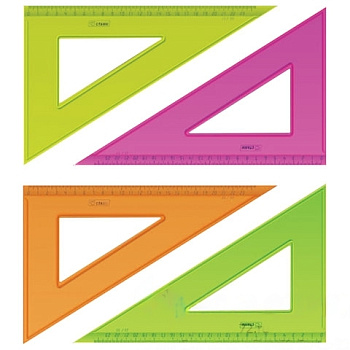 Треугольник пластиковый 30х23 см, СТАММ "Neon Crystal", тонированный, прозрачный, неоновый, ассорти, ТК54