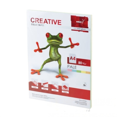 Бумага цветная CREATIVE color, А4, 80 г/м2, 100 л., (5 цветов х 20 л.), микс пастель, БПpr-100r
