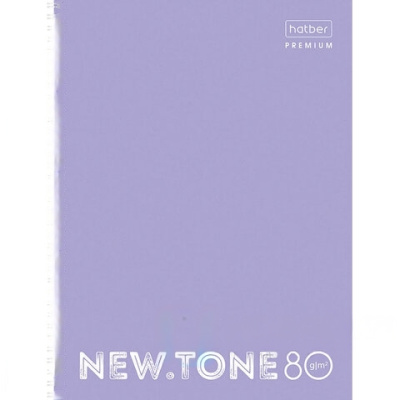 Тетрадь А4 80 л. HATBER Premium гребень, линия, глянцевая ламинация, "NEWtone PASTEL Лаванда", T346549, 80Т4лA2гр_05019
