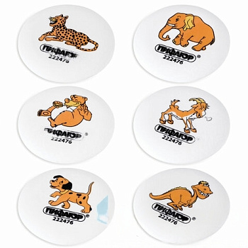 Ластик ПИФАГОР "Зверушки", 55х55х10 мм, ассорти, круглый, 222476