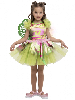 Детский карнавальный костюм Фея Винкс Флора  (рост от 104 до 122 см)