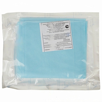 Простыня одноразовая ГЕКСА стерильная, 140х200 см, спанбонд 25 г/м2, голубая