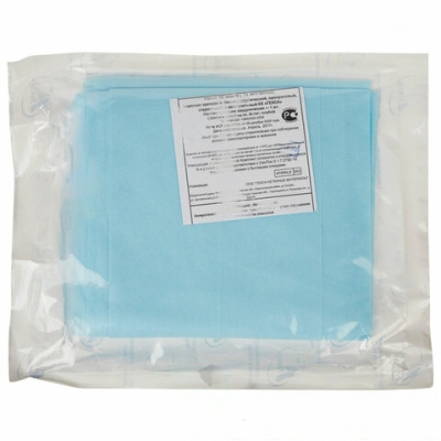 Простыня одноразовая ГЕКСА стерильная, 140х200 см, спанбонд 25 г/м2, голубая